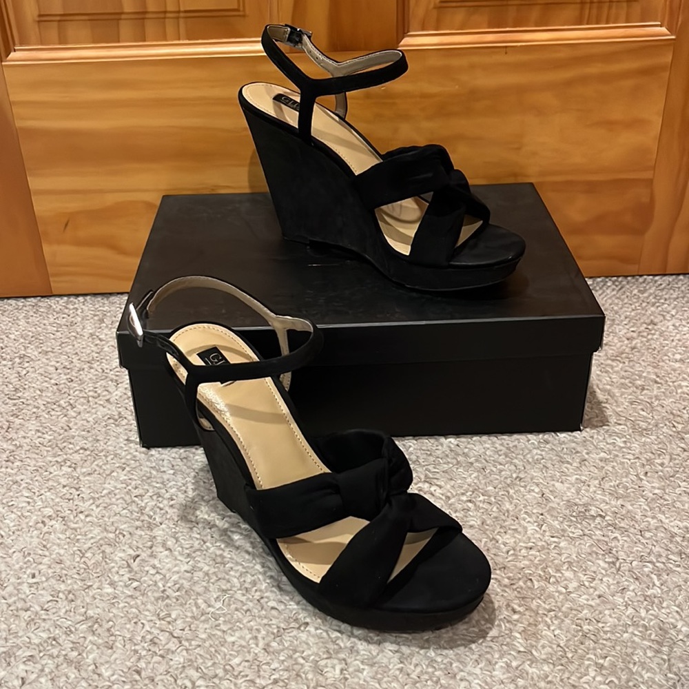G.I.L.I. Knotted Front Wedge Ankle Strap Kahlie Black - Picture 4 of 14